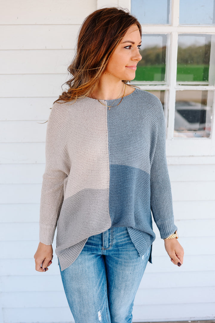 Remi Colorblock Sweater - Slate