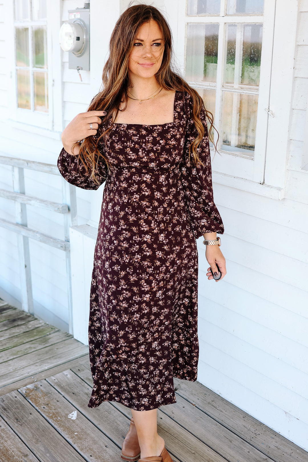 Ada Ditsy Floral Smocked Midi Dress