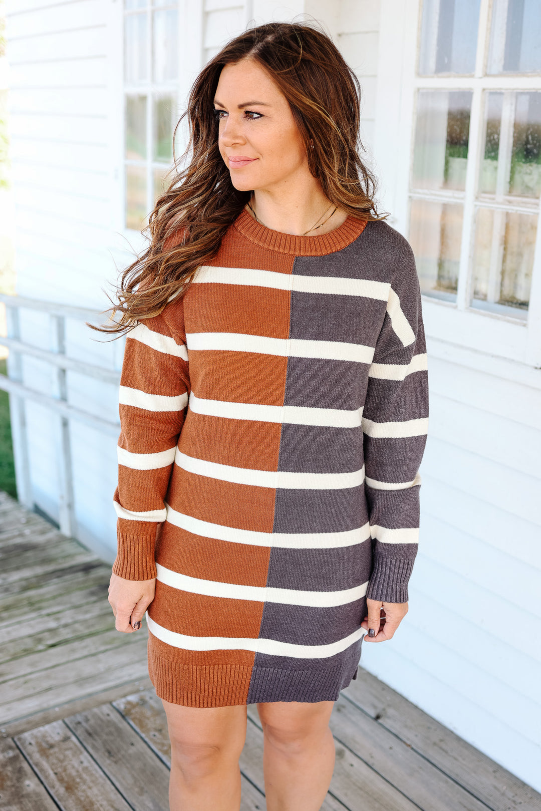 Seren Striped Sweater Dress