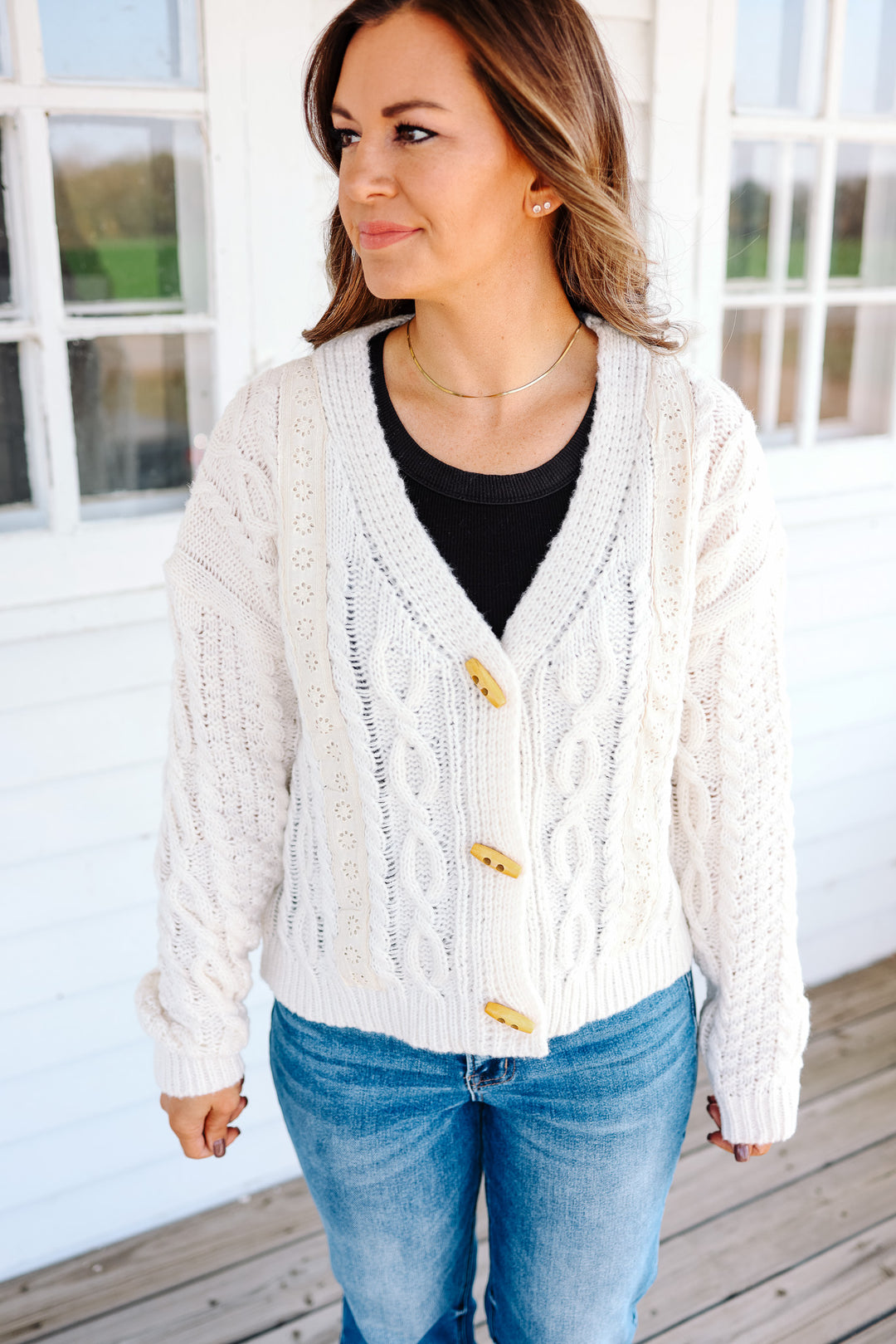 Tia Cable Knit Cardigan