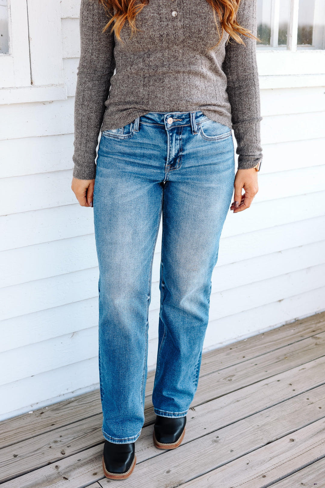 VERVET: Genevieve Slim Wide Jeans