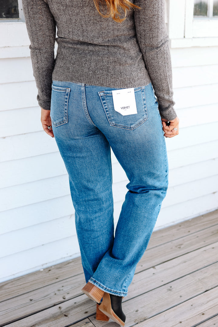 VERVET: Genevieve Slim Wide Jeans