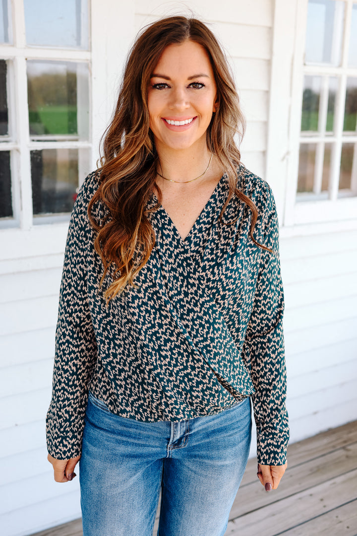 Katie Surplice Patterned Blouse