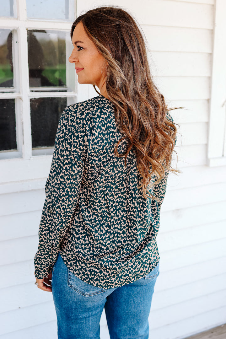 Katie Surplice Patterned Blouse