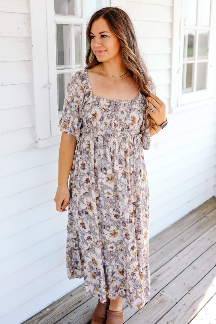 Cierra Flutter Sleeve Midi Dress