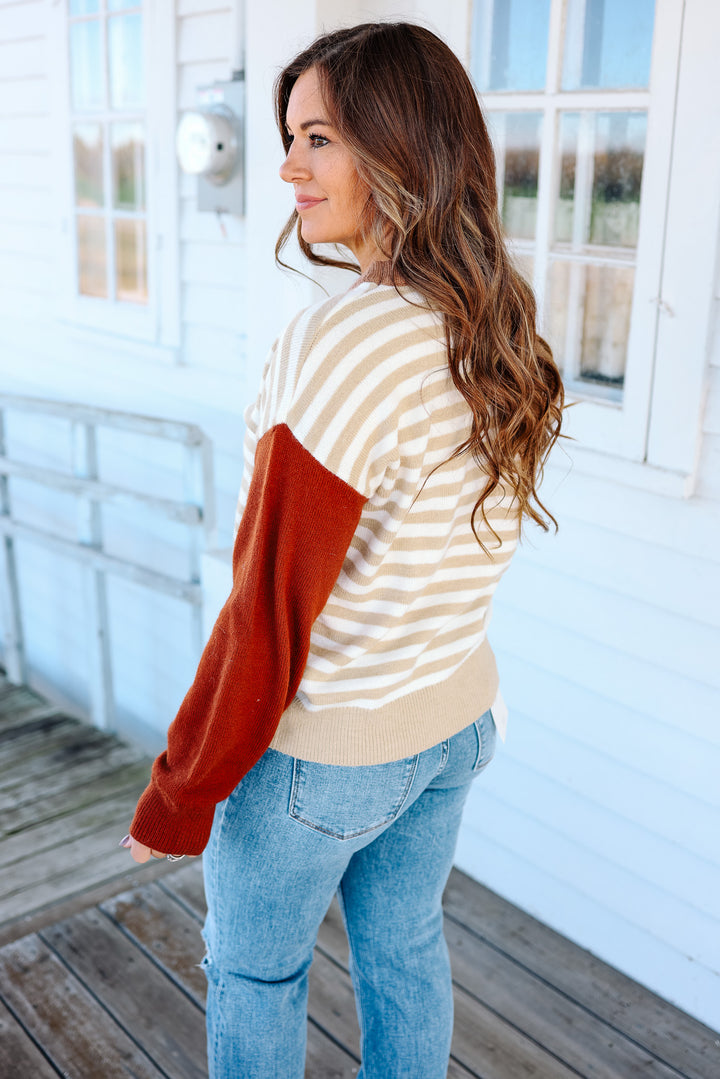 April Colorblock Striped Sweater