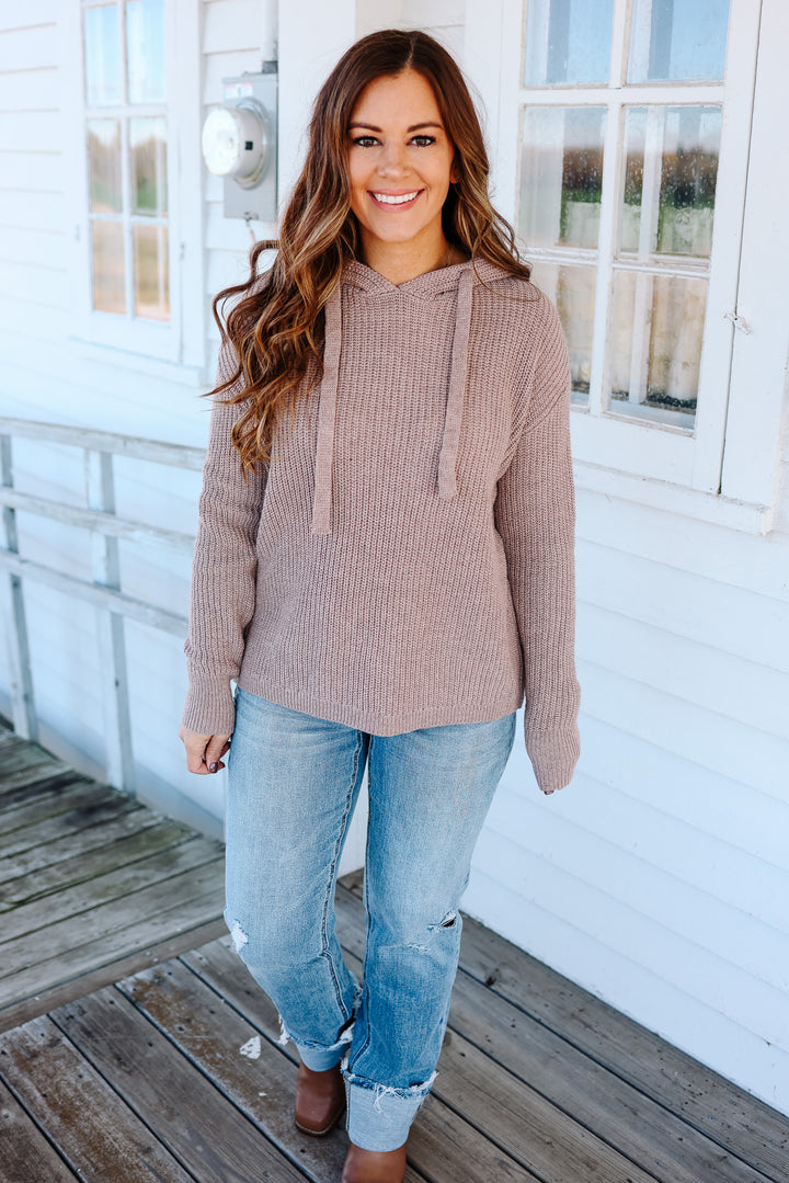 Rue Cozy Knit Sweater Hoodie