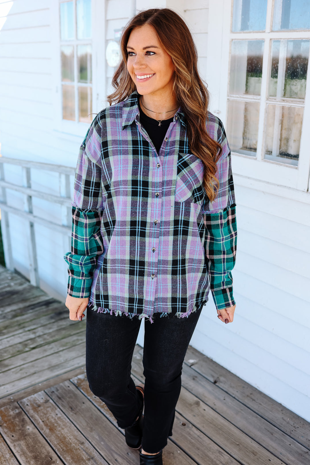 Hudson Mixed Plaid Button Down