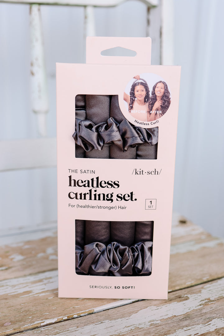 Satin Heatless Curling Set - Charcoal