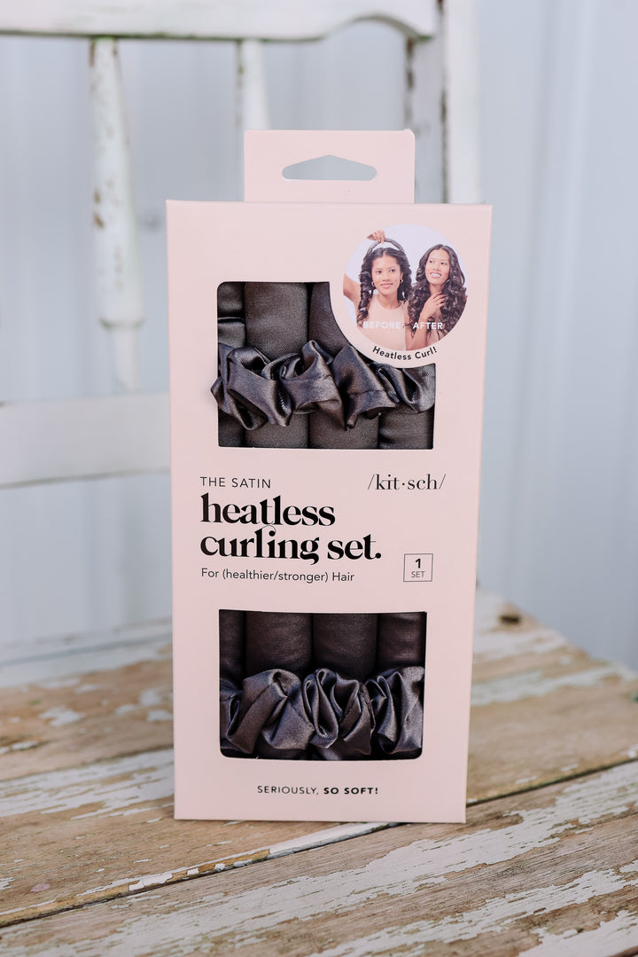 Satin Heatless Curling Set - Charcoal