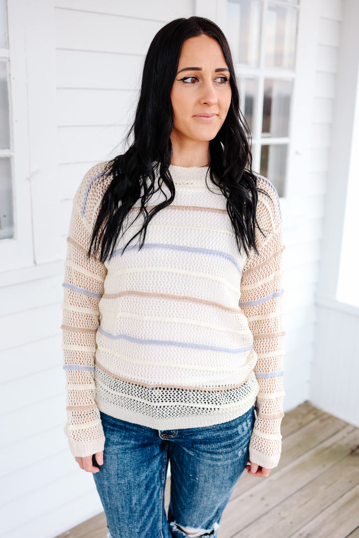 Blair Crochet Stripe Sweater