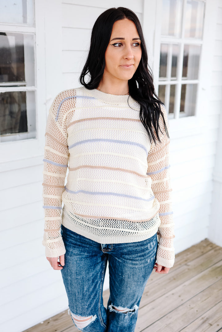 Blair Crochet Stripe Sweater