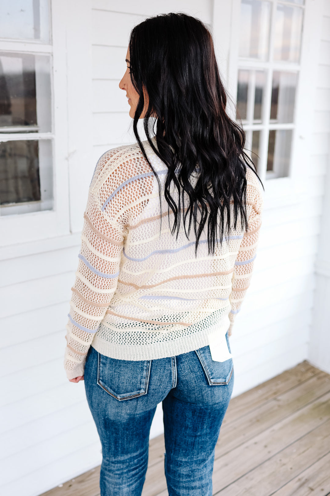 Blair Crochet Stripe Sweater