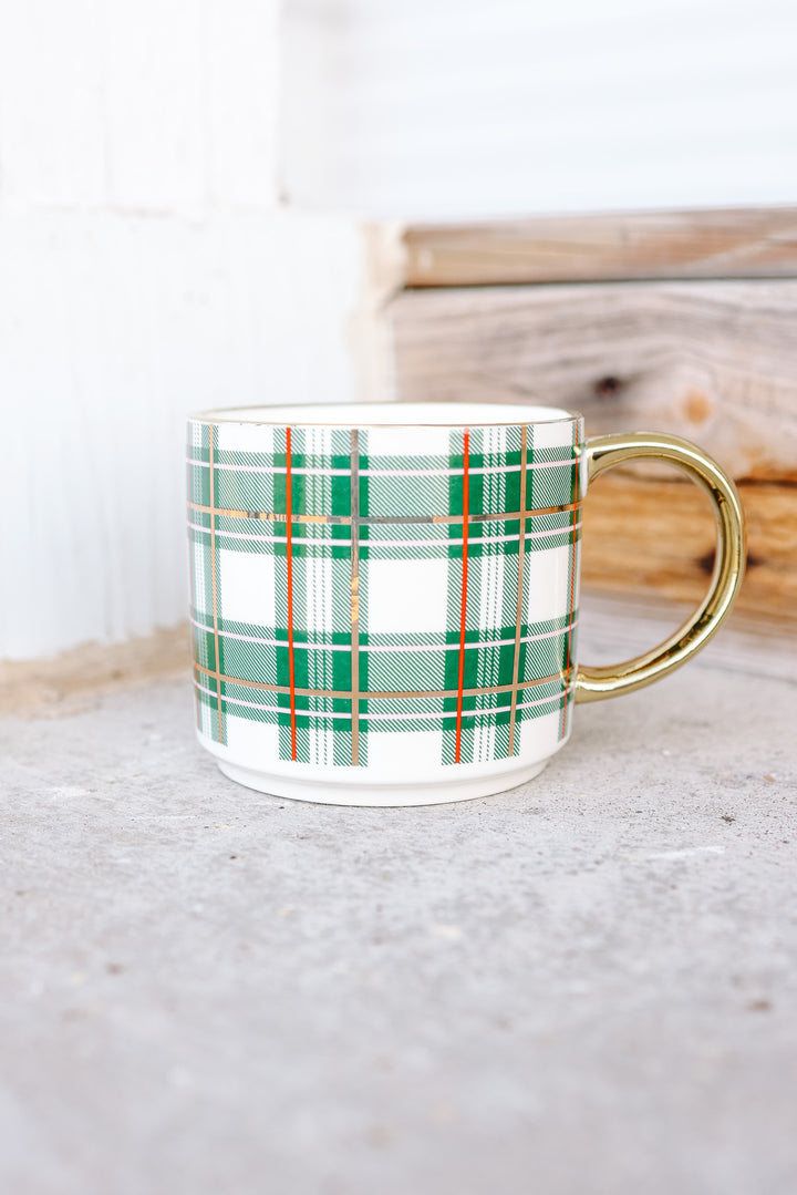 Green Plaid Coffee Mug