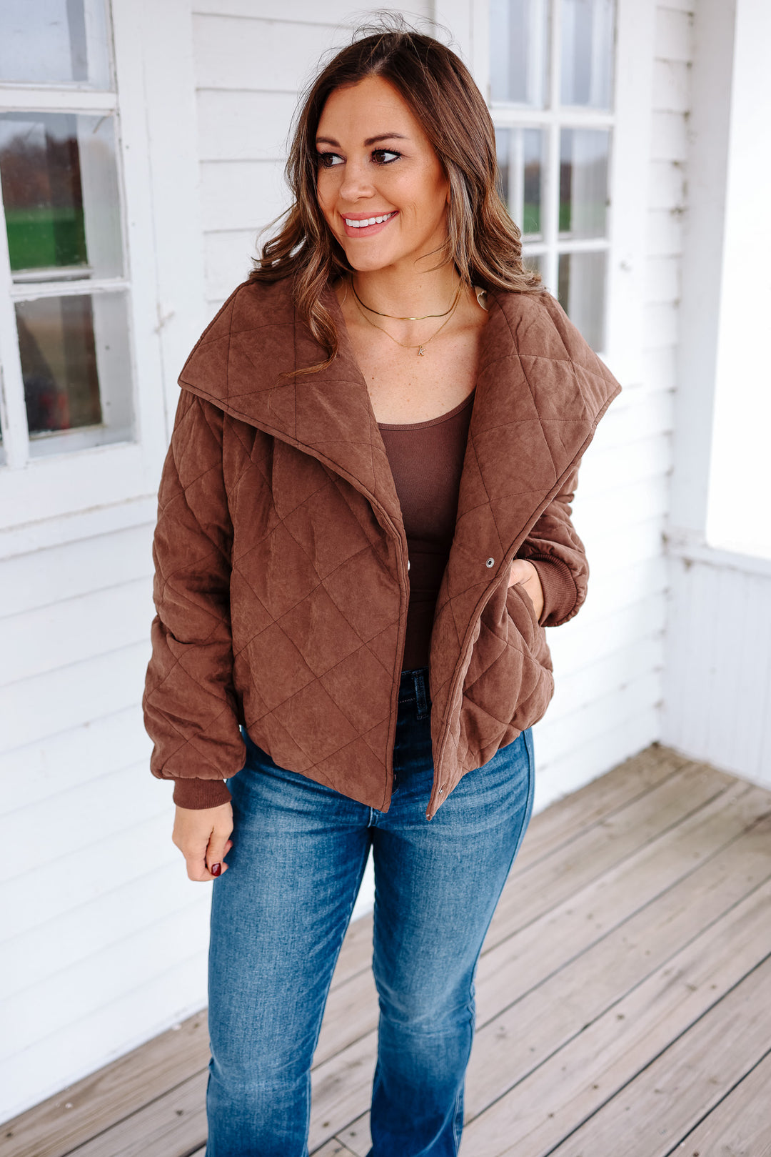 Kate Quilted Jacket - Brown