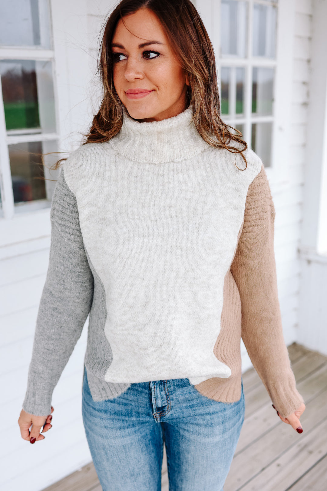 Hattie Brushed Yarn Turtleneck Sweater