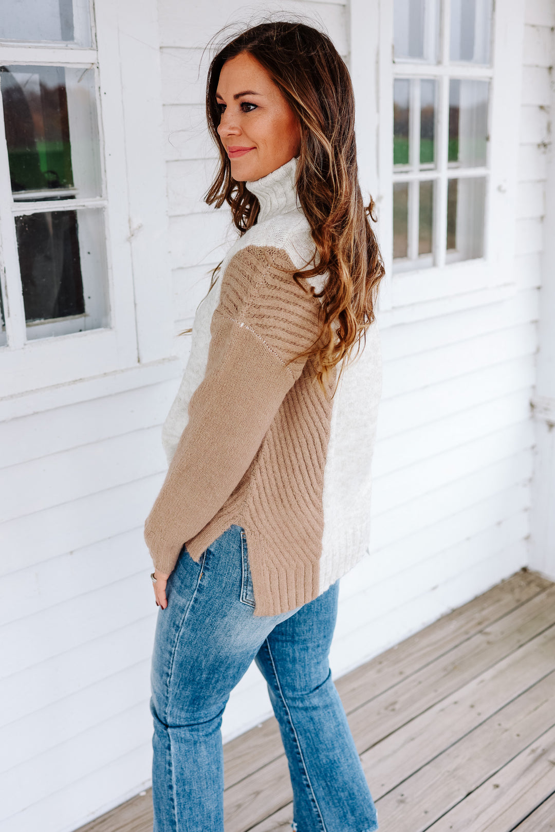 Hattie Brushed Yarn Turtleneck Sweater