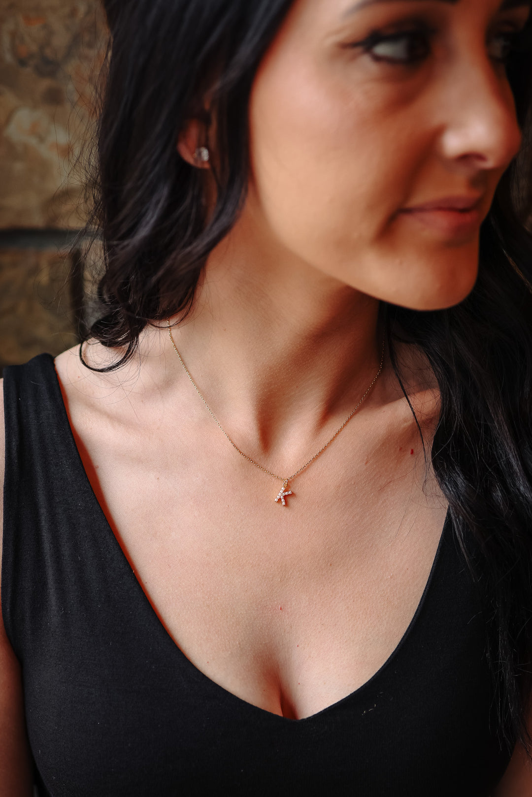 Dainty Love Pearl Initial Necklace