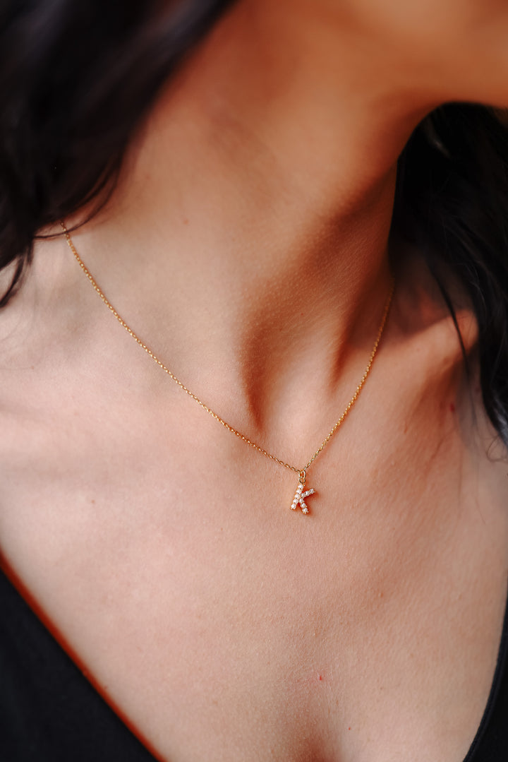 Dainty Love Pearl Initial Necklace