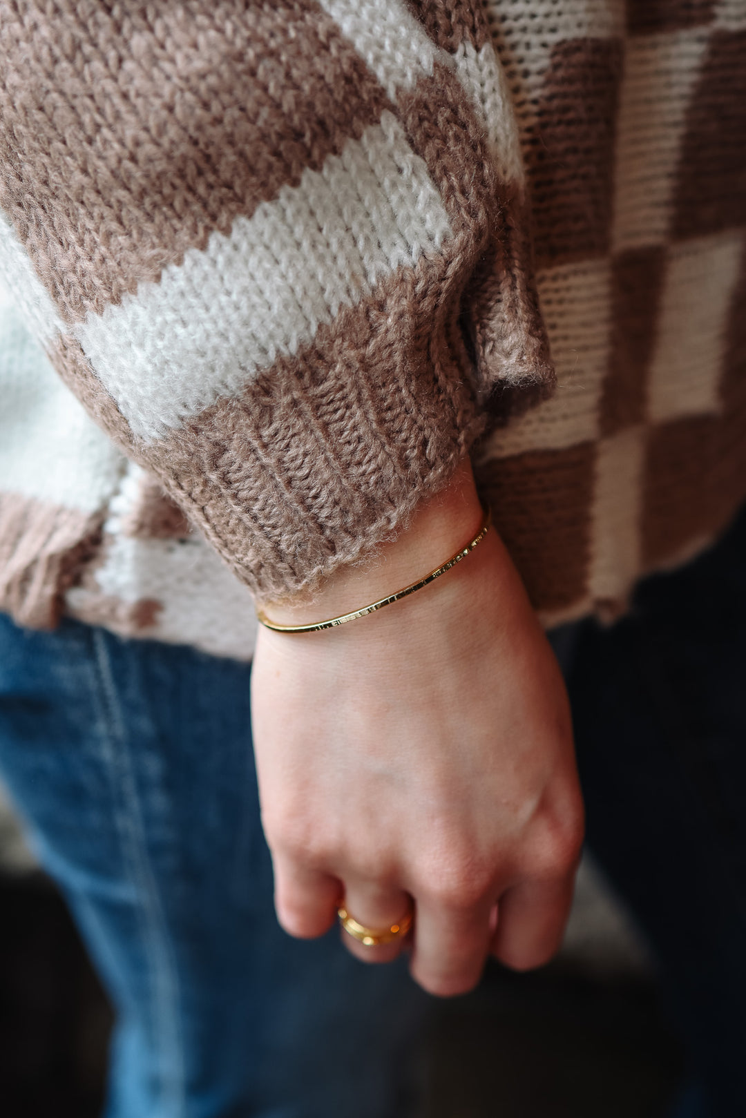 Thin Hammered Bangle