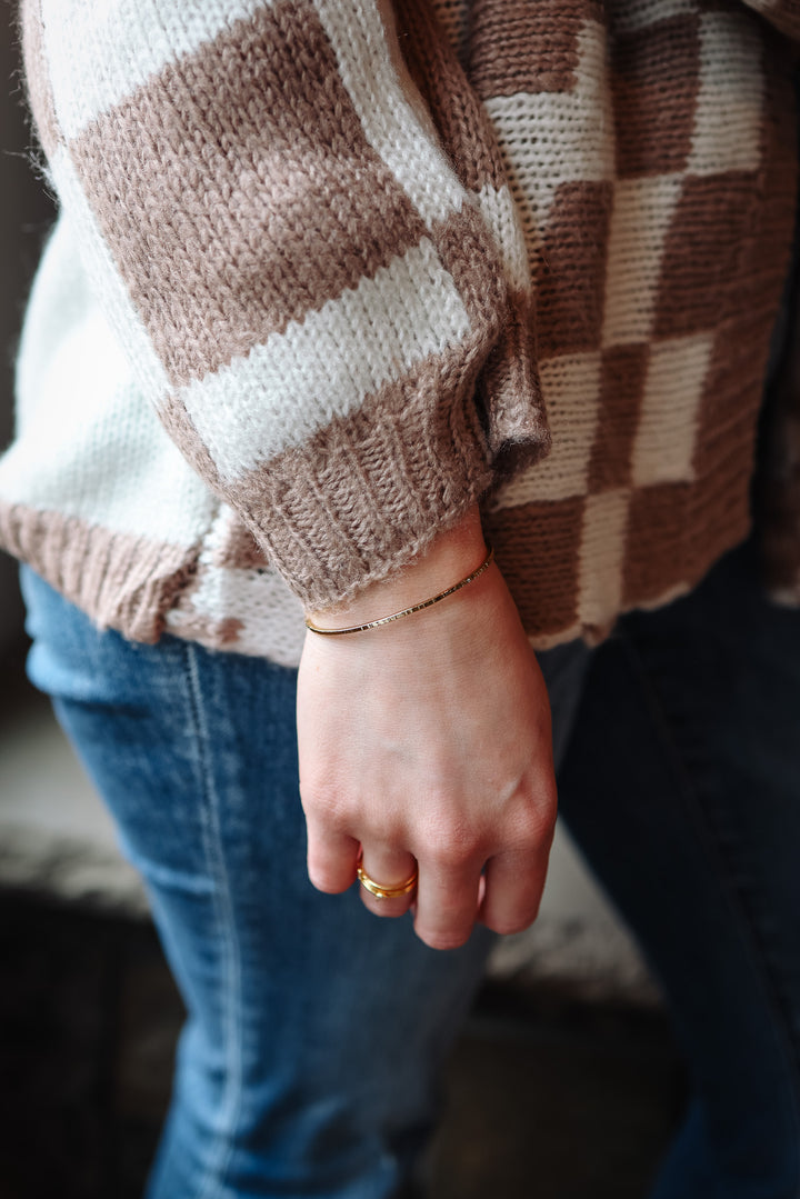 Thin Hammered Bangle