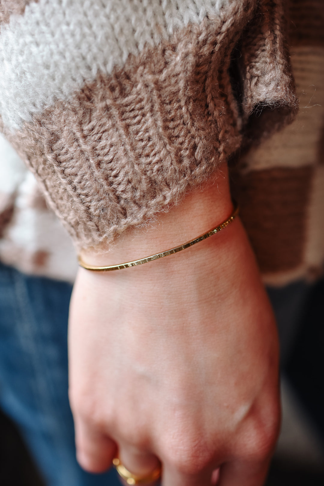 Thin Hammered Bangle