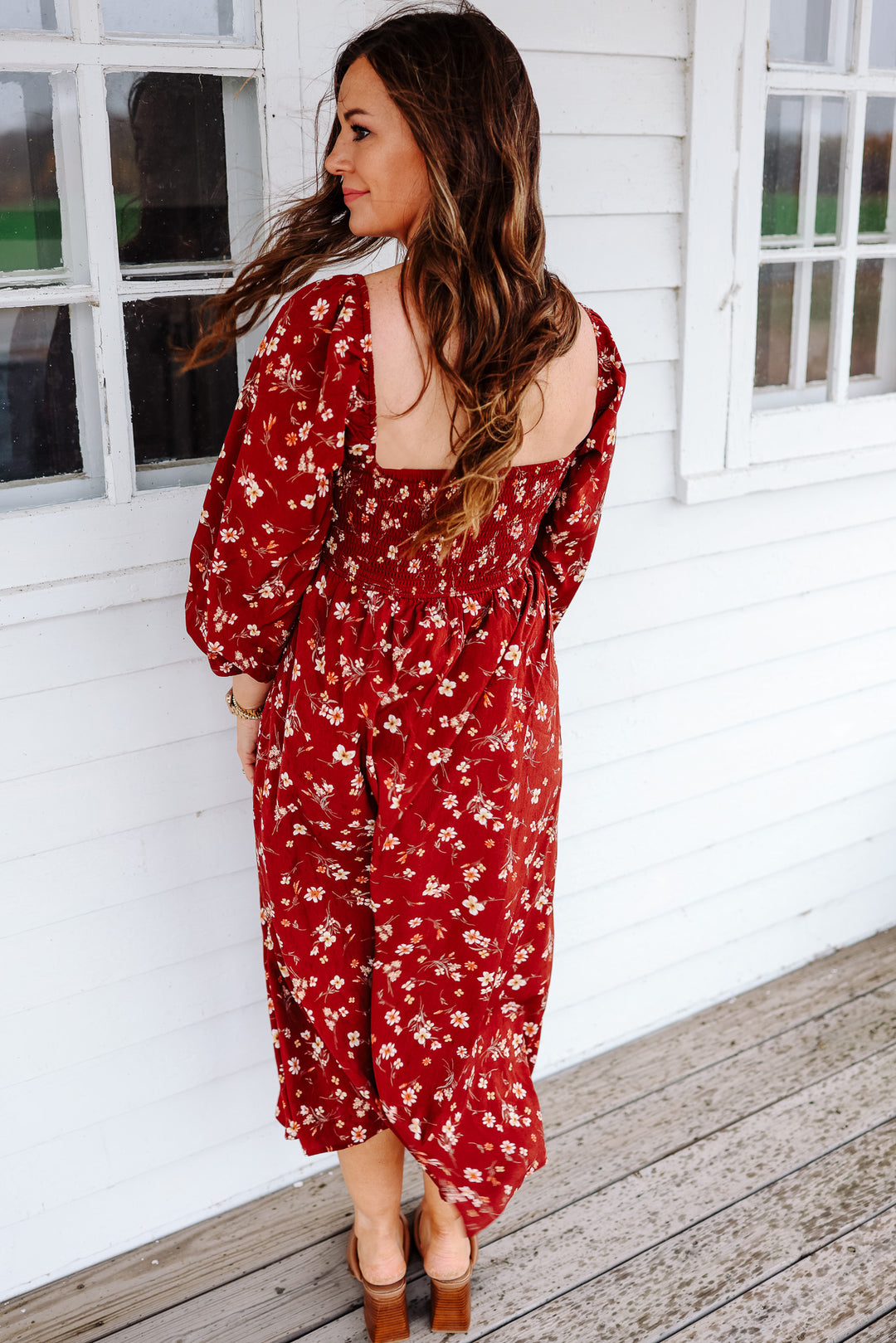 Rae Floral Smocked Midi Dress