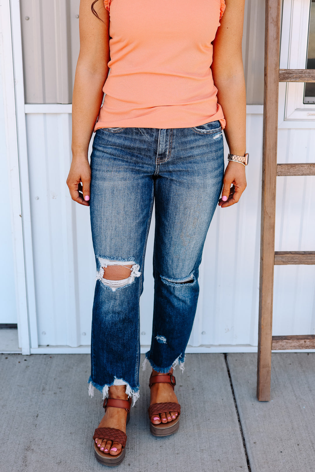 Wild and Worn Crop Straight Denim