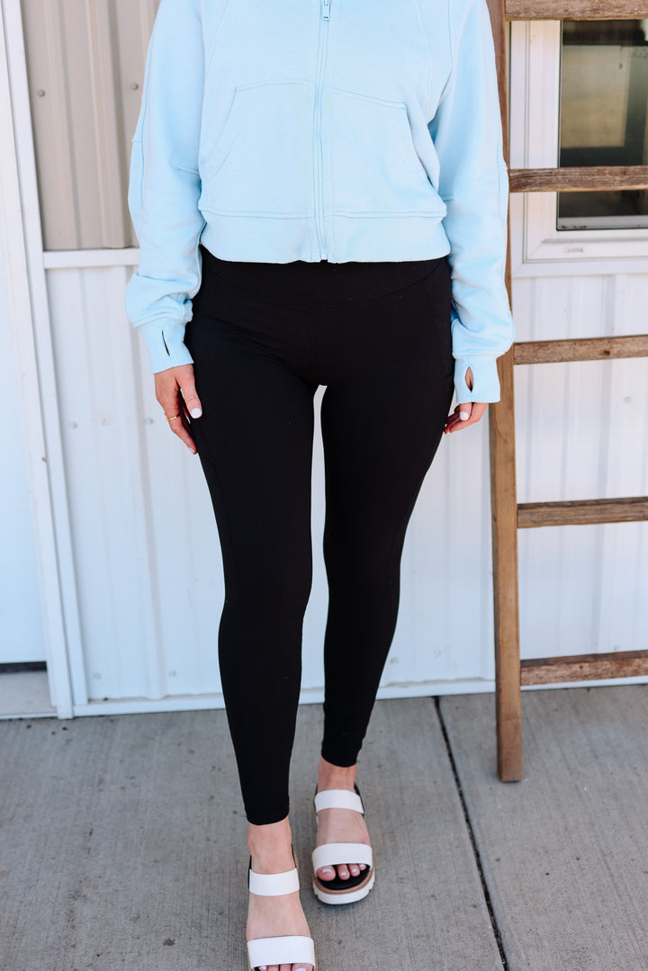 Butter Basic Leggings With Pockets - Black