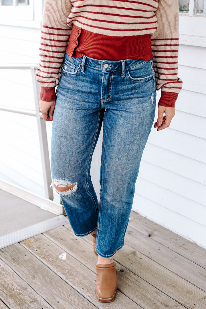 LOVERVET: Wyatt High Rise Ankle Straight Jeans