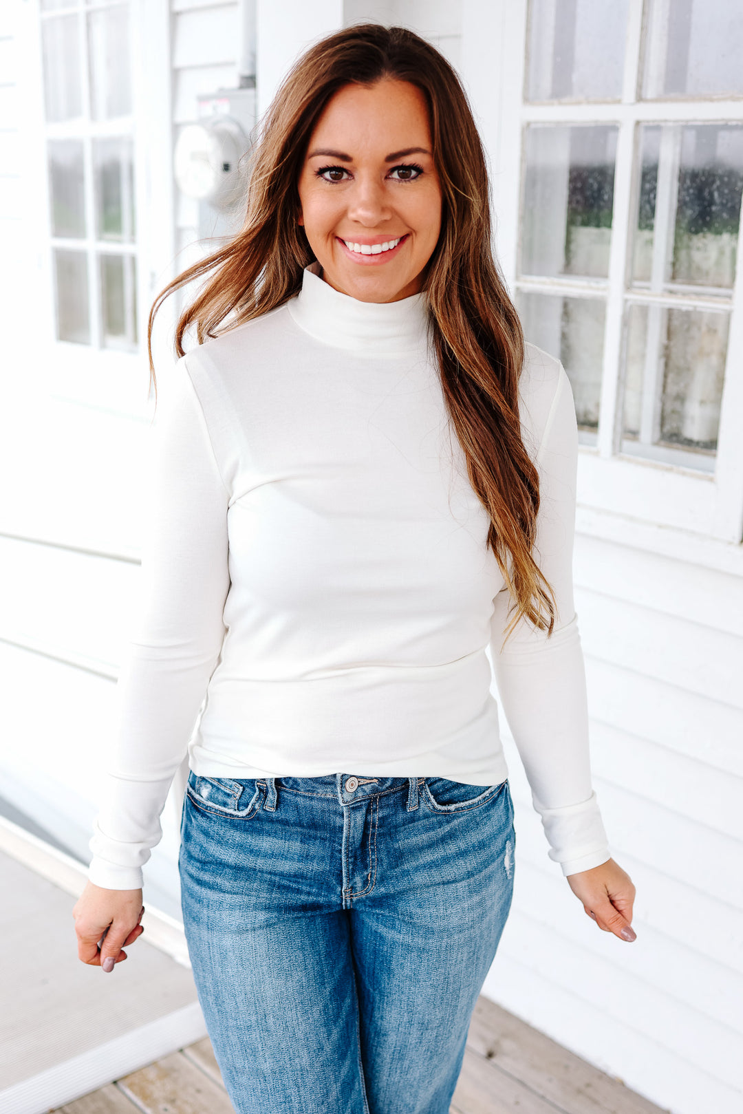 Evie Turtleneck Knit Top - Ivory