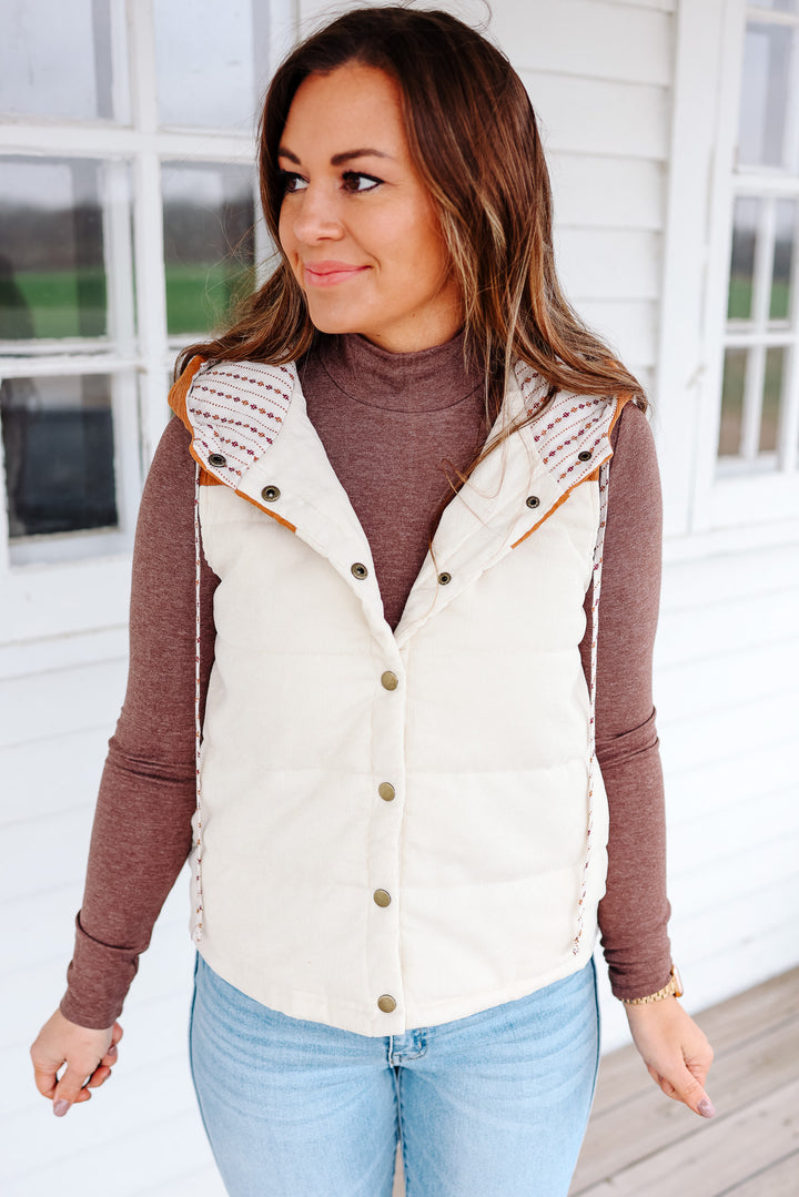 Ettie Corduroy Vest - Taupe