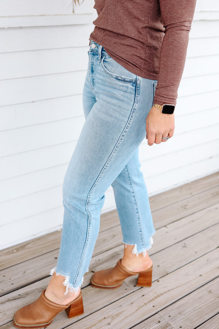 VERVET: Ridley High Rise Crop Straight Jeans