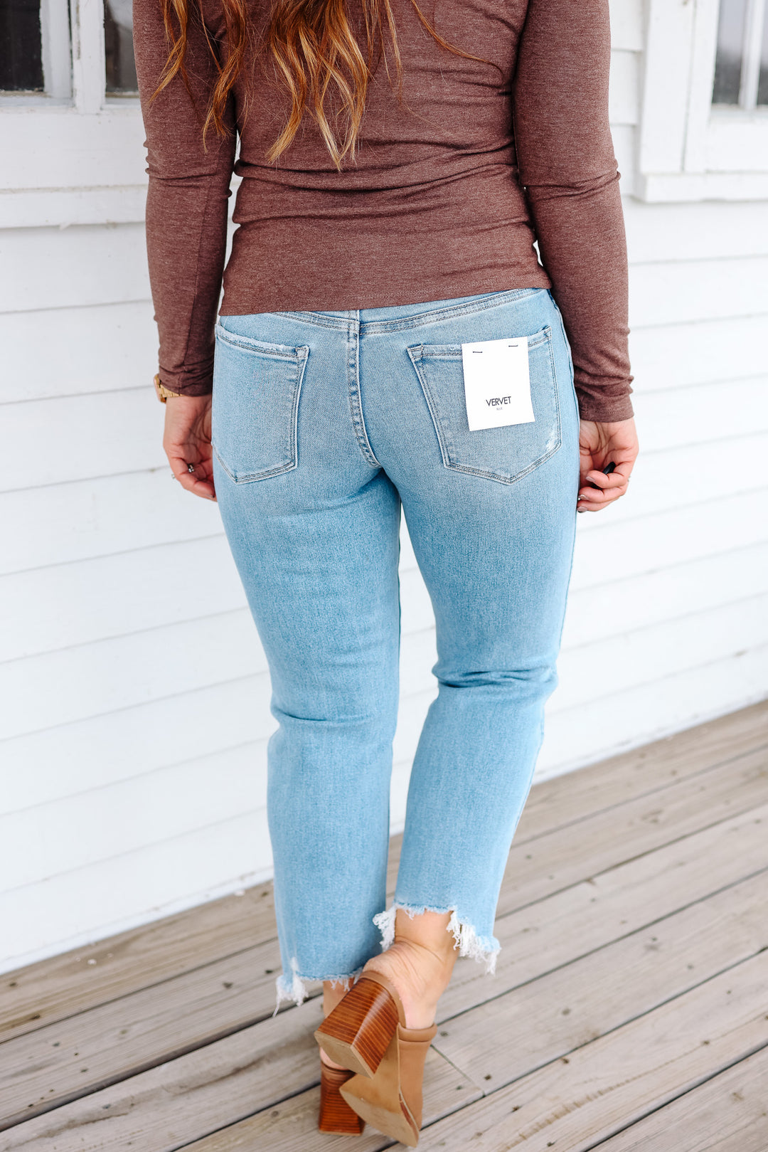 VERVET: Ridley High Rise Crop Straight Jeans