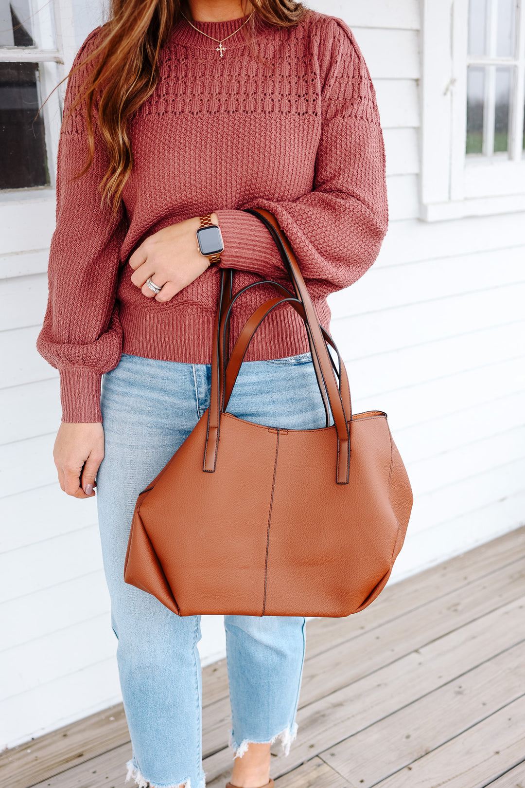 Celeste Dual Handle Hobo - Brown