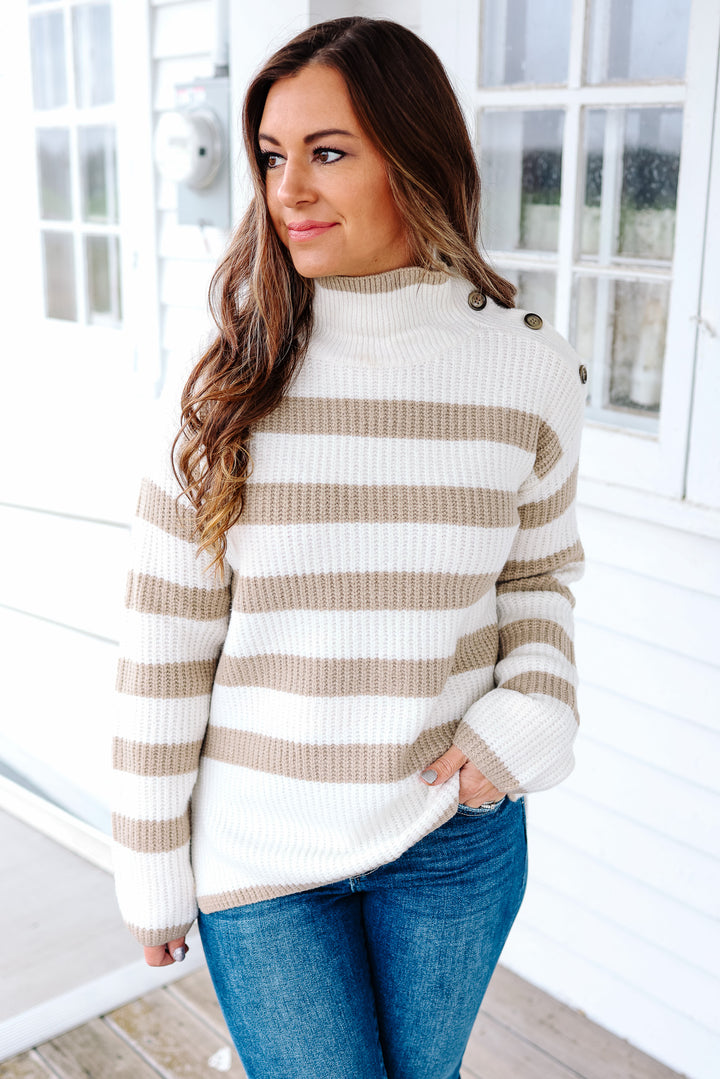 Tessa Button Turtle Neck Sweater