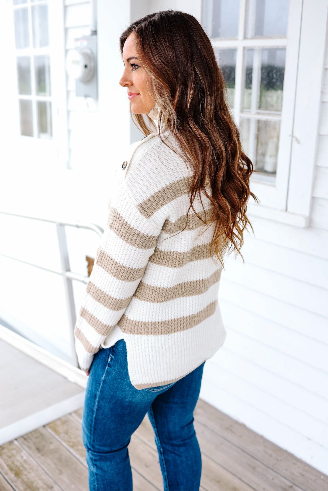 Tessa Button Turtle Neck Sweater