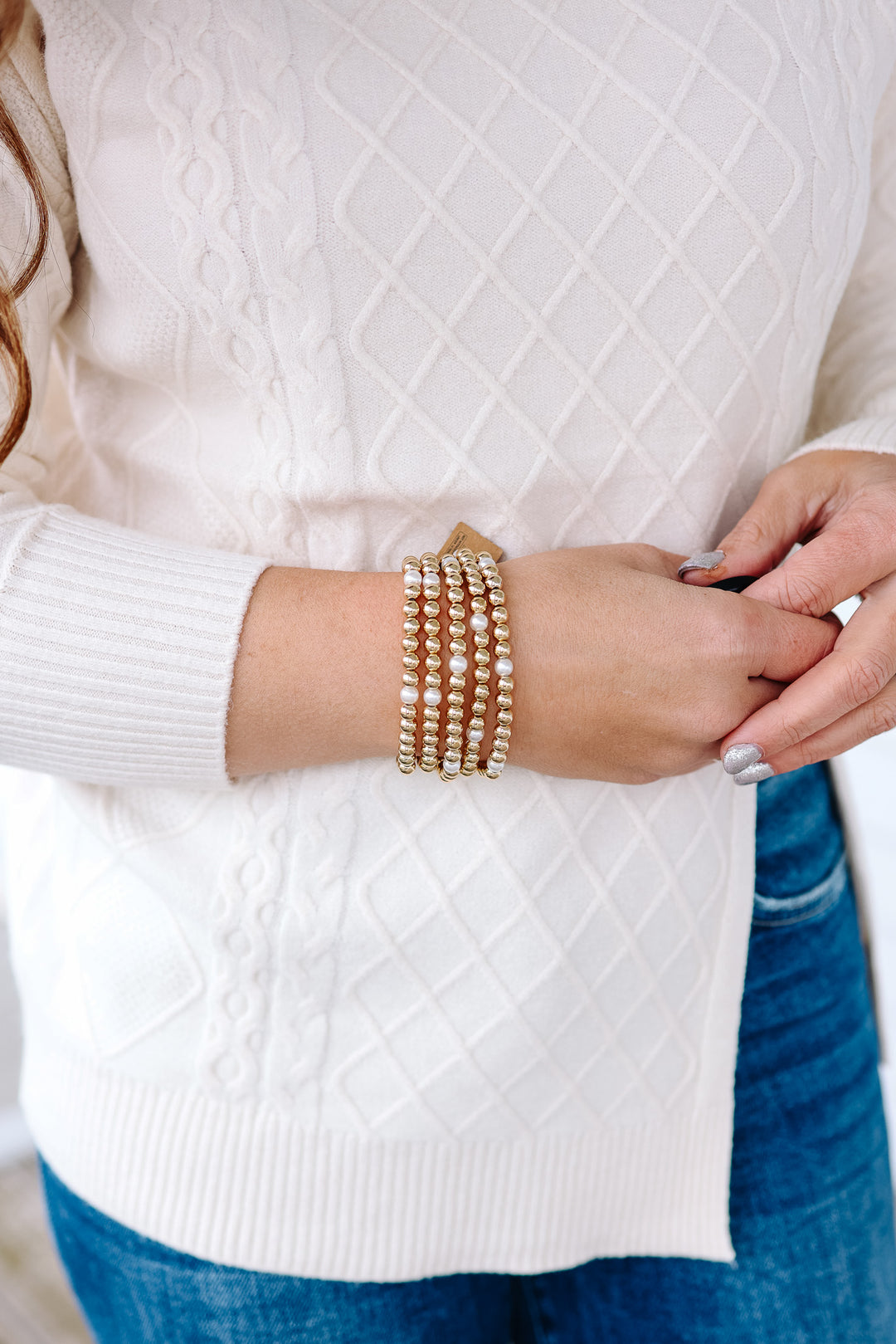 Juno Metallic And Pearly Beaded Bracelet Set