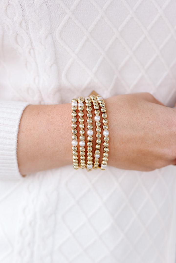 Juno Metallic And Pearly Beaded Bracelet Set