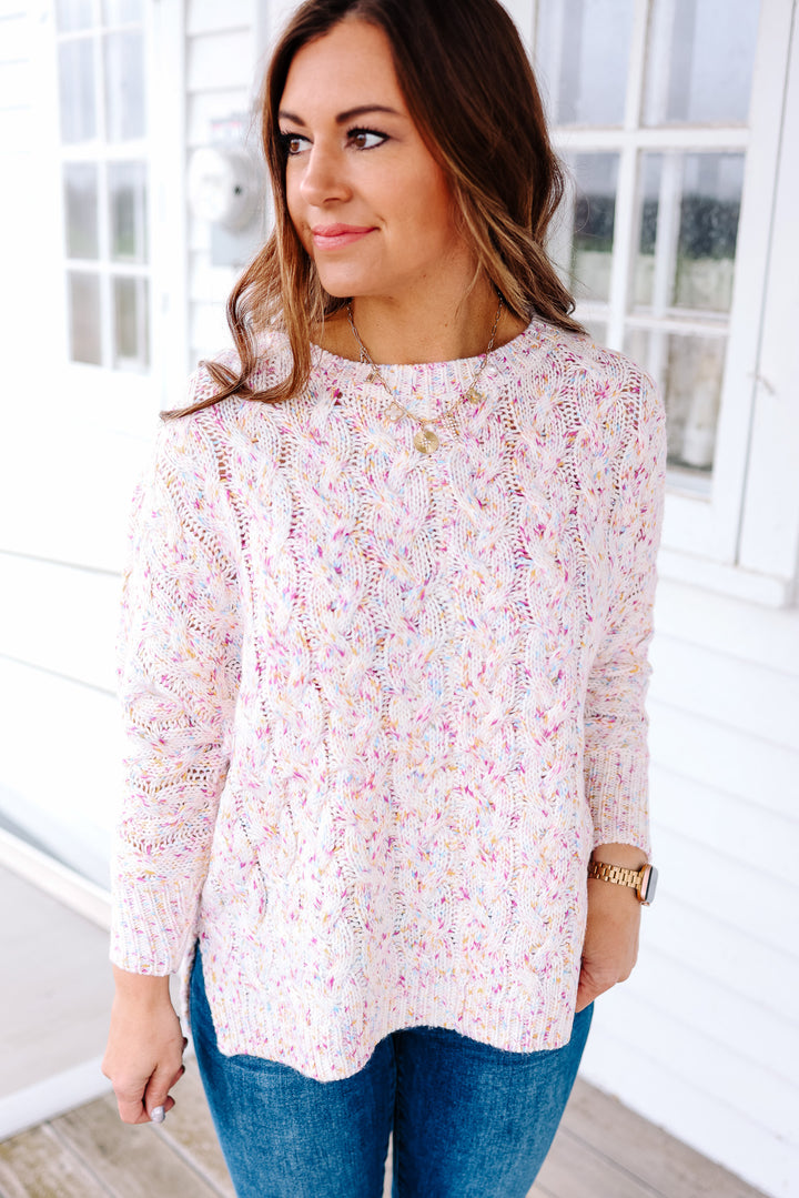 Juna Chunky Speckled Sweater - Mauve