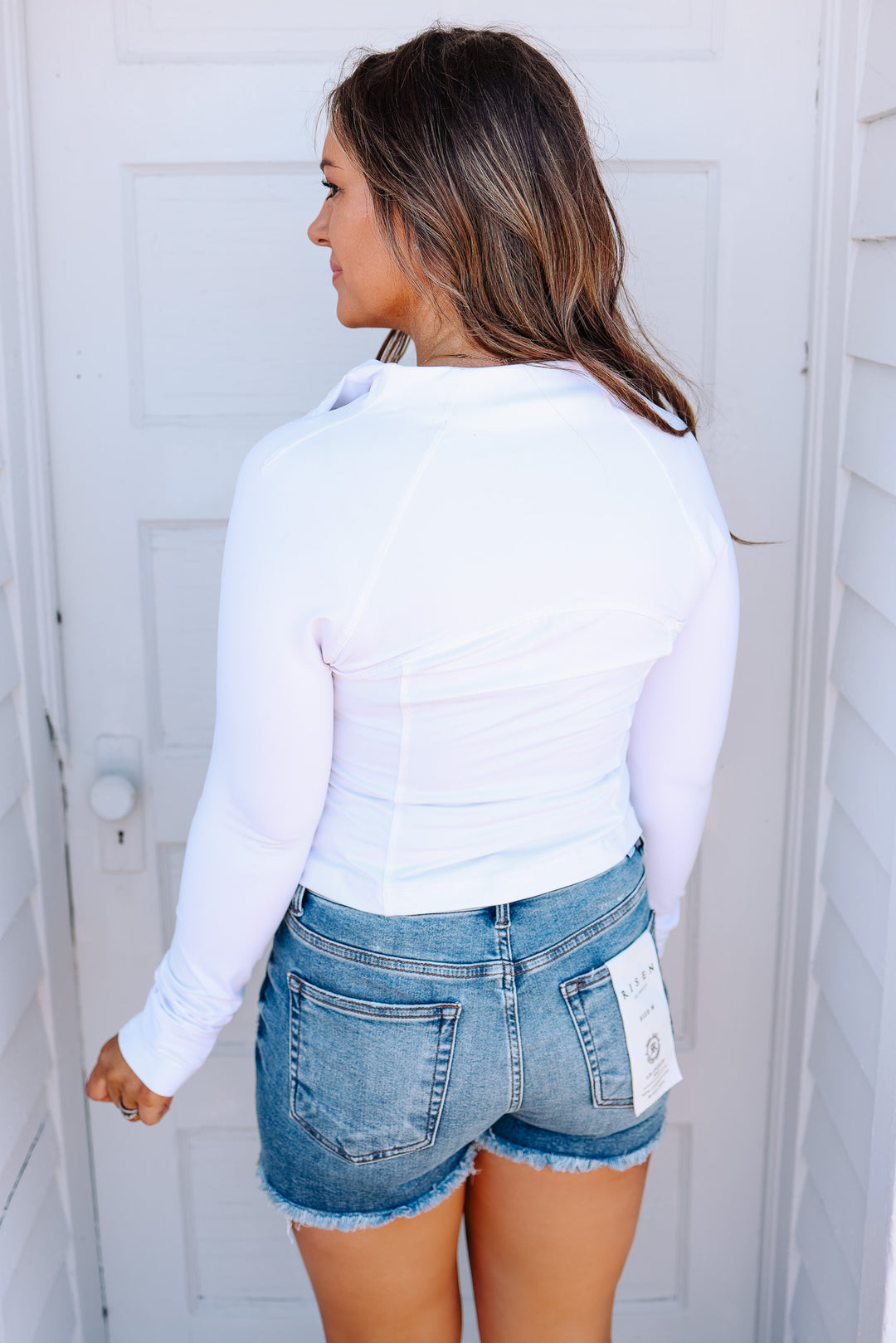 Esme Crop Define Jacket - White