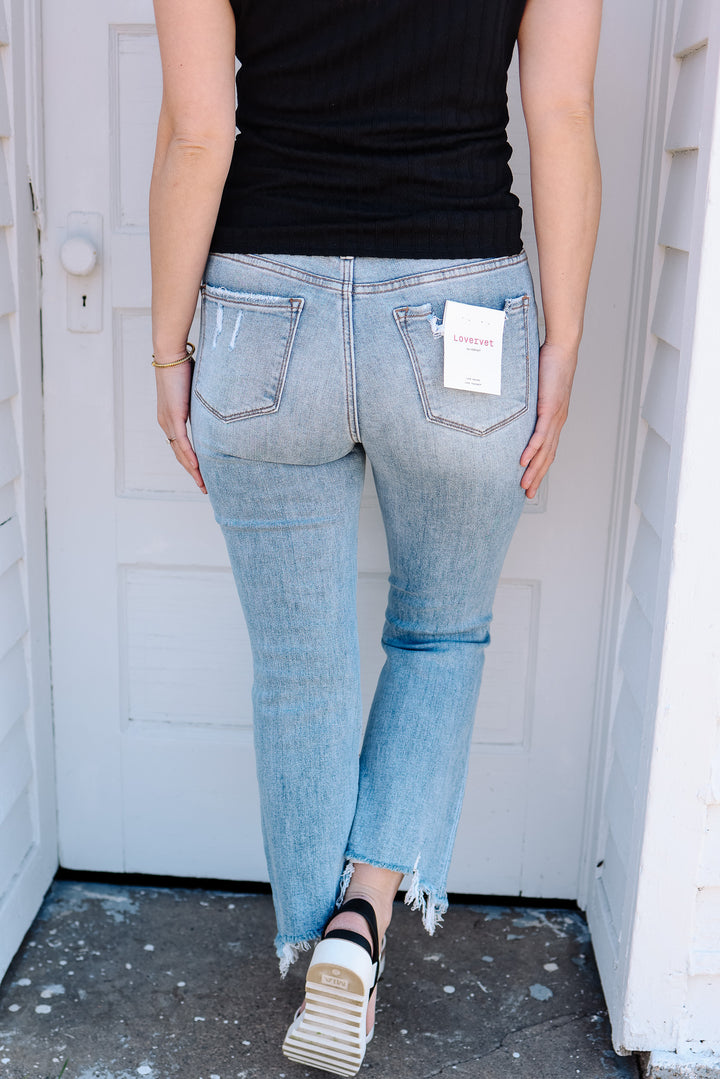 LOVERVET: Mateo High Rise Crop Flare Jeans