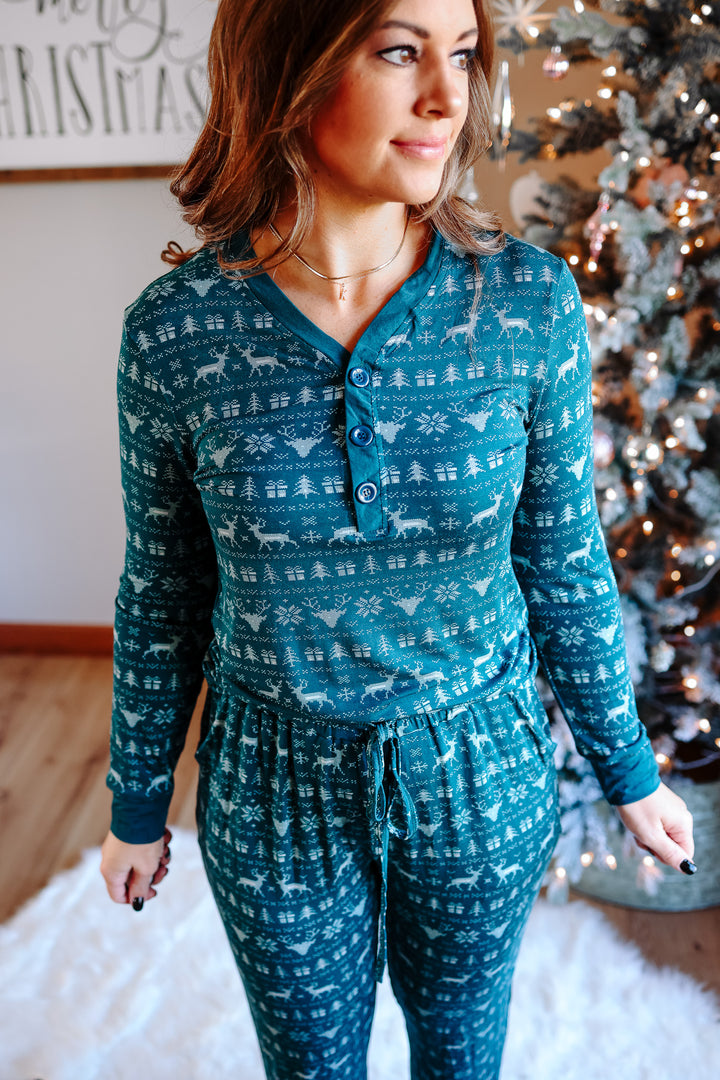 Twas The Night - Nordic Green Pajama Set