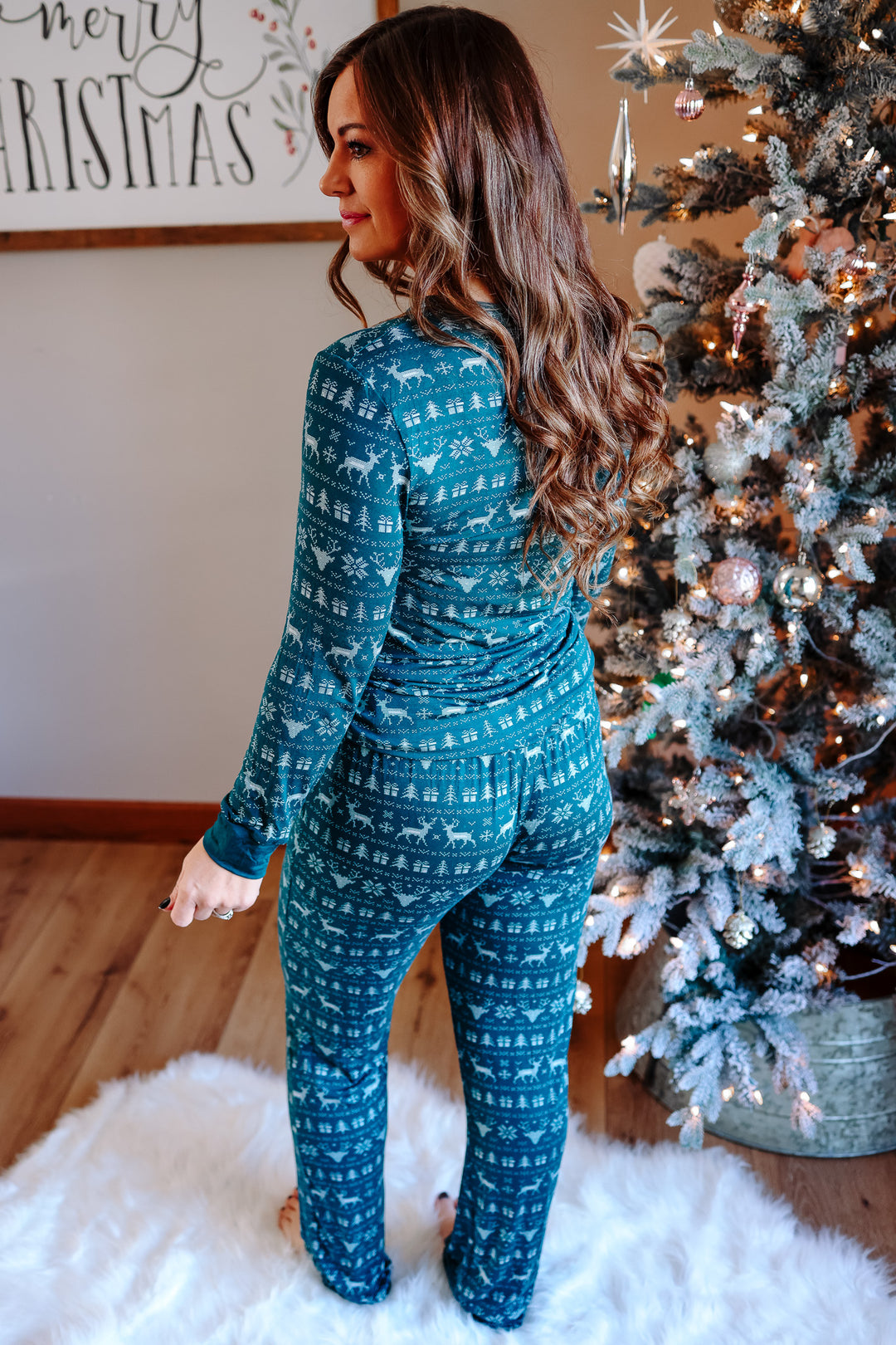 Twas The Night - Nordic Green Pajama Set