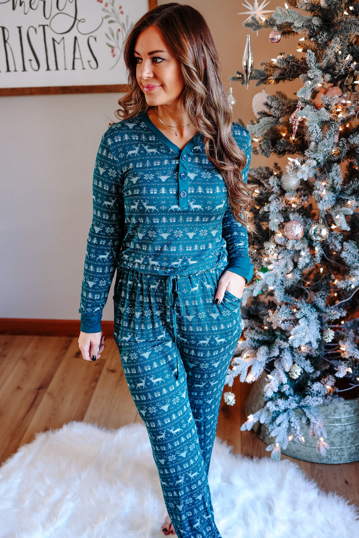 Twas The Night - Nordic Green Pajama Set