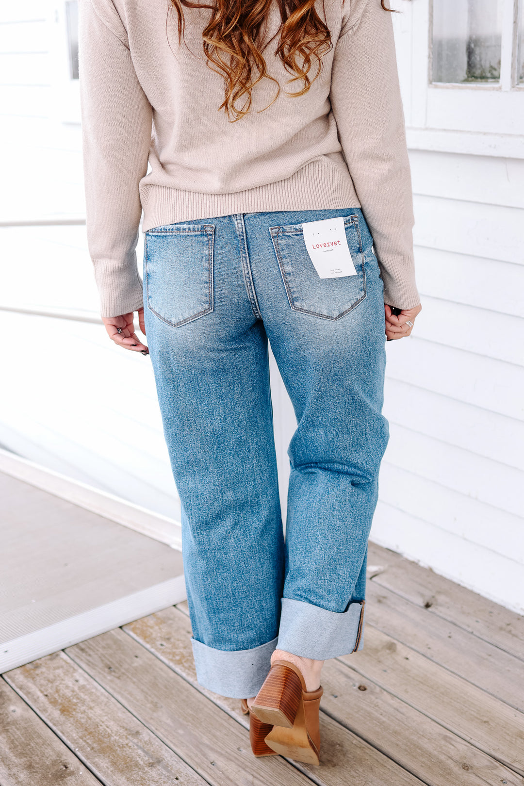 LOVERVET: Rosy High Rise Double Cuffed Baggy Jeans