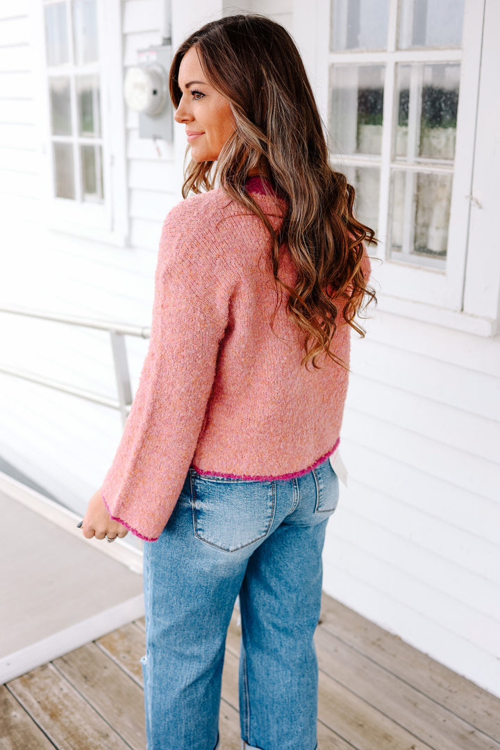 Elowen Boucle Textured Sweater - Pink