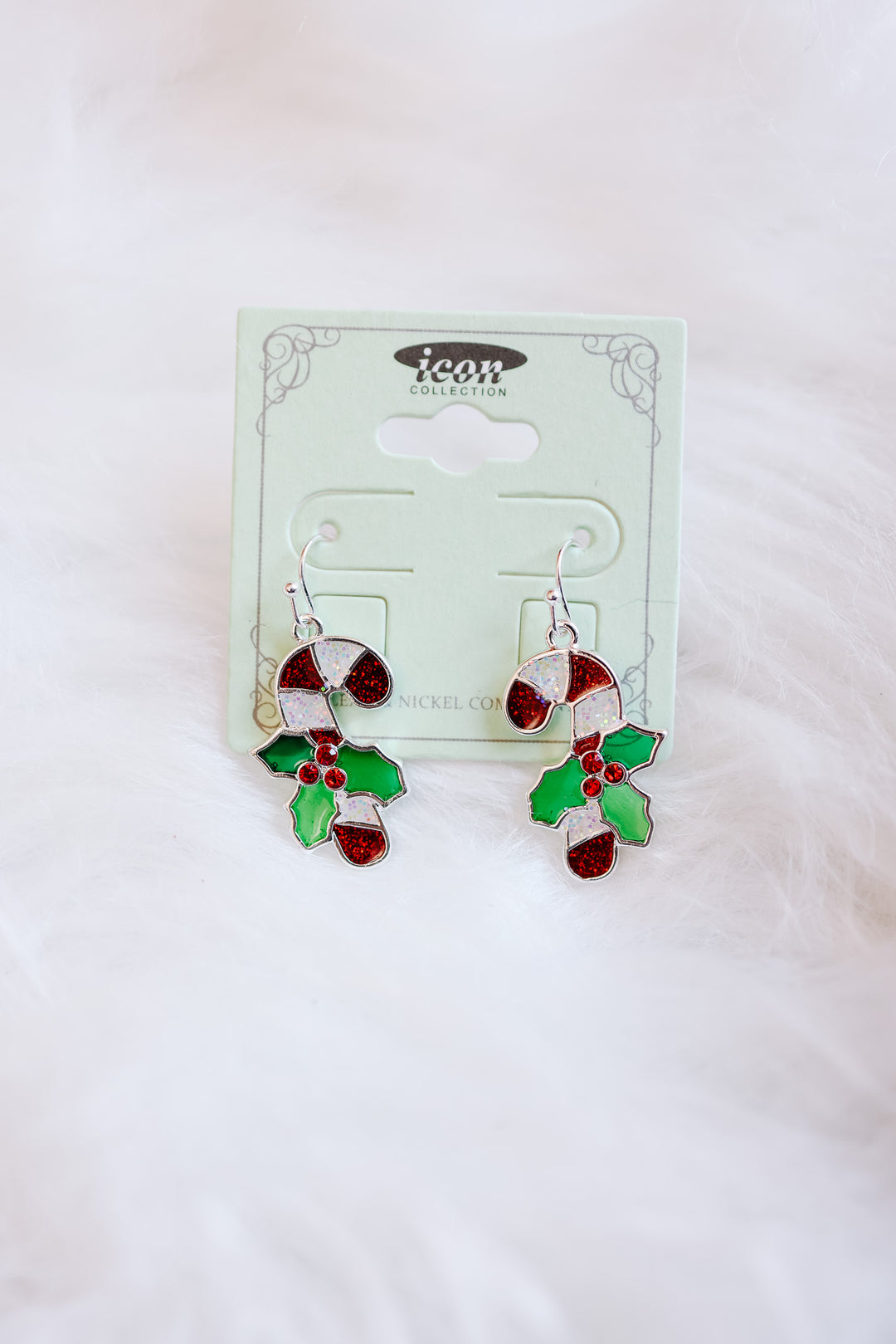 Candy Cane Dangle Earrings