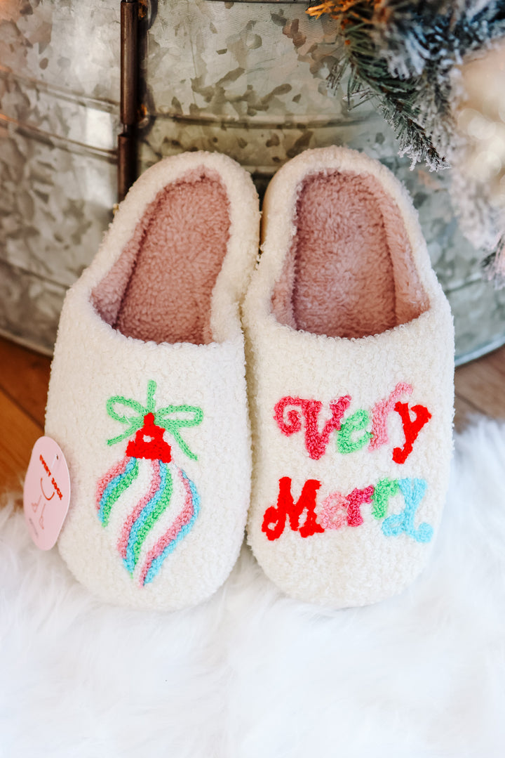 Very Merry Ornament Slippers