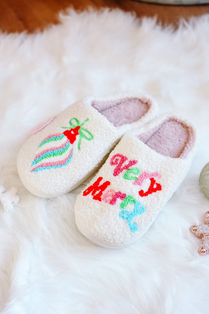 Very Merry Ornament Slippers